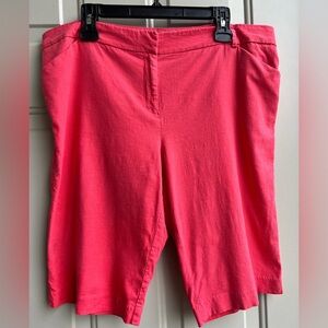 7th Avenue Design Studio NY & Company Women’s Shorts Coral Pink Linen Size 16